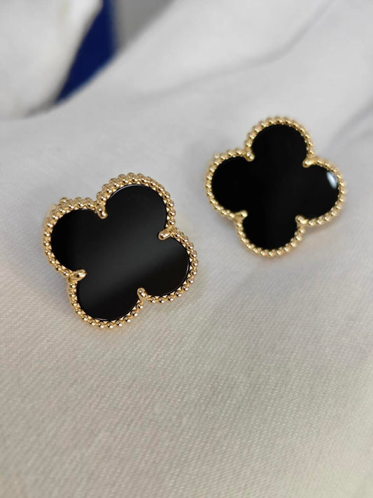 [LUXE]CLOVER 20MM BLACK MOP EARRINGS