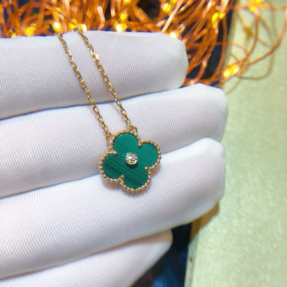 [LUXE]CLOVER 15MM DIAMOND TURQUOISE NECKLACE
