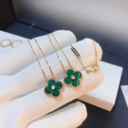 [LUXE]CLOVER 15MM DIAMOND TURQUOISE NECKLACE