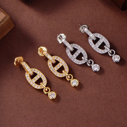 [LUXE]HM CHAINE DIAMOND EARRINGS