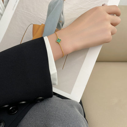 [LUXE]CLOVER BRACELET MALACHITE 1 MOTIF