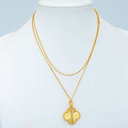 [LUXE]CLOVER 25MM PEDANT NECKLACE GOLD