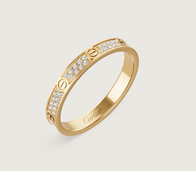 [LUXE]LOVE RING 2.6mm-wide full-diamond ring Gold