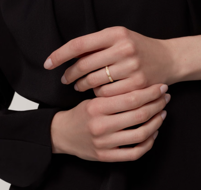 [LUXE]LOVE RING 2.6mm-wide full-diamond ring Gold