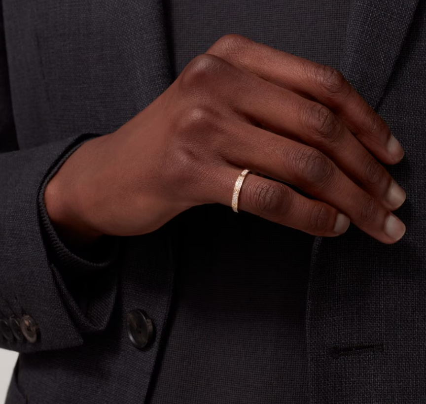 [LUXE]LOVE RING 2.6mm-wide full-diamond ring Gold