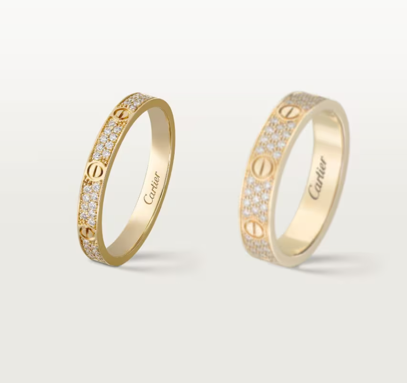 [LUXE]LOVE RING 2.6mm-wide full-diamond ring Gold