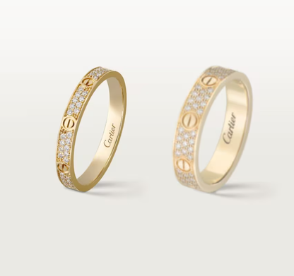 [LUXE]LOVE RING 2.6mm-wide full-diamond ring Gold