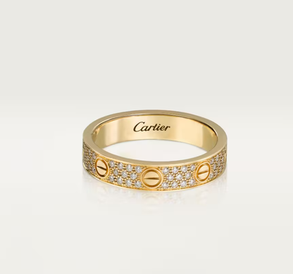 [LUXE]LOVE RING 4mm-wide full-diamond ring GOLD