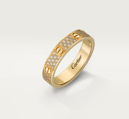 [LUXE]LOVE RING 4mm-wide full-diamond ring GOLD