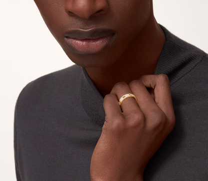 [LUXE]LOVE RING 4mm-wide full-diamond ring GOLD