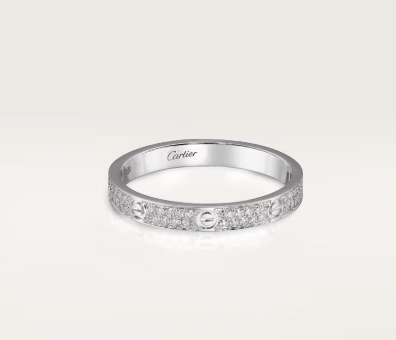 [LUXE]LOVE RING 2.6mm-wide full-diamond ring silver
