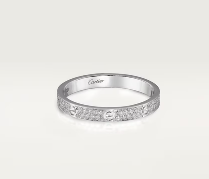 [LUXE]LOVE RING 2.6mm-wide full-diamond ring silver