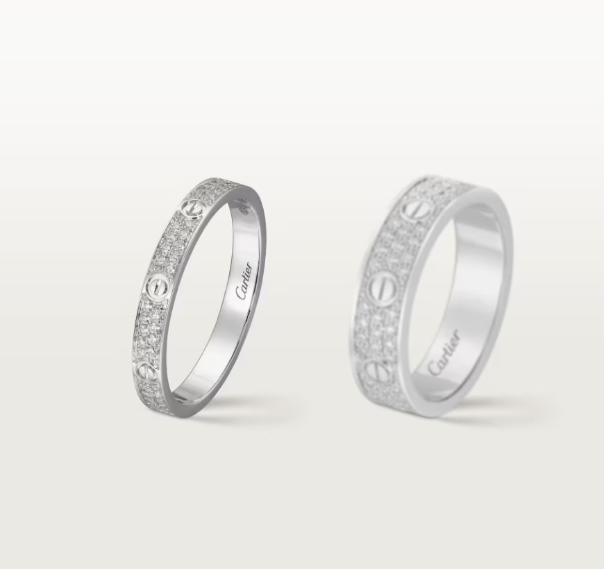 [LUXE]LOVE RING 2.6mm-wide full-diamond ring silver