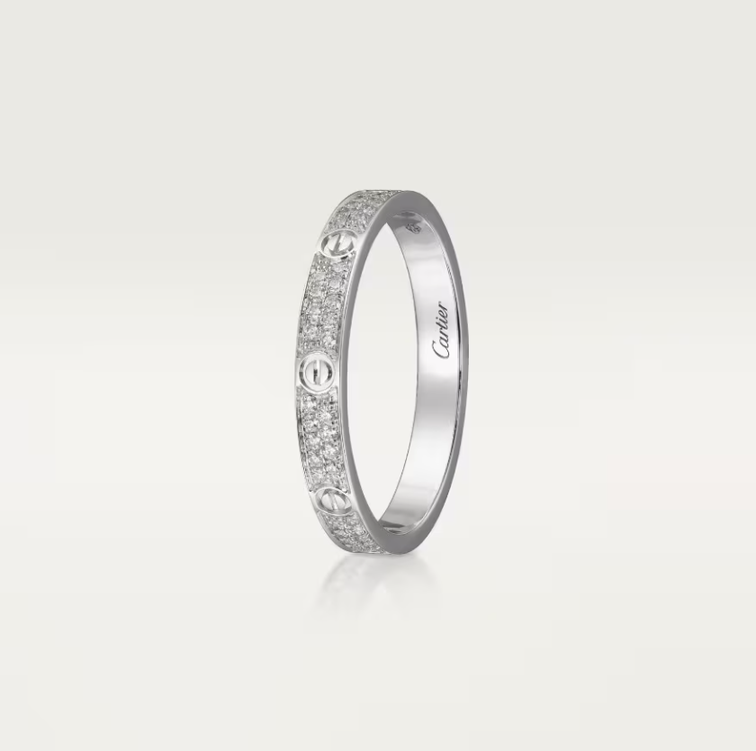 [LUXE]LOVE RING 2.6mm-wide full-diamond ring silver