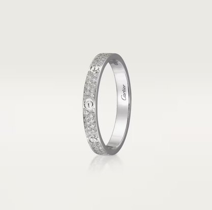 [LUXE]LOVE RING 2.6mm-wide full-diamond ring silver