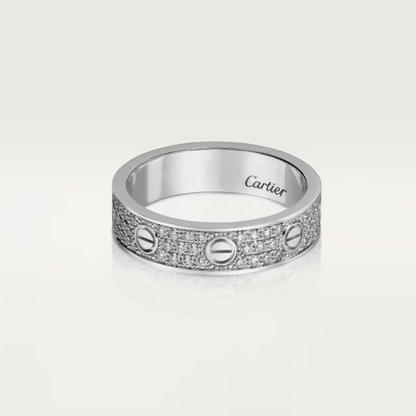[LUXE]LOVE RING 4mm-wide full-diamond ring silver