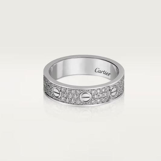 [LUXE]LOVE RING 4mm-wide full-diamond ring silver
