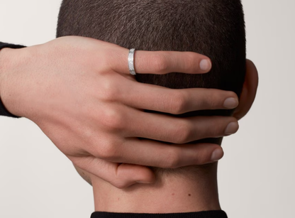 [LUXE]LOVE RING 4mm-wide full-diamond ring silver