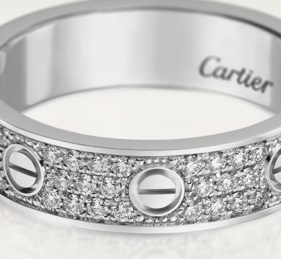 [LUXE]LOVE RING 4mm-wide full-diamond ring silver