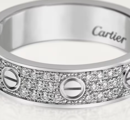 [LUXE]LOVE RING 4mm-wide full-diamond ring silver