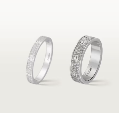 [LUXE]LOVE RING 4mm-wide full-diamond ring silver