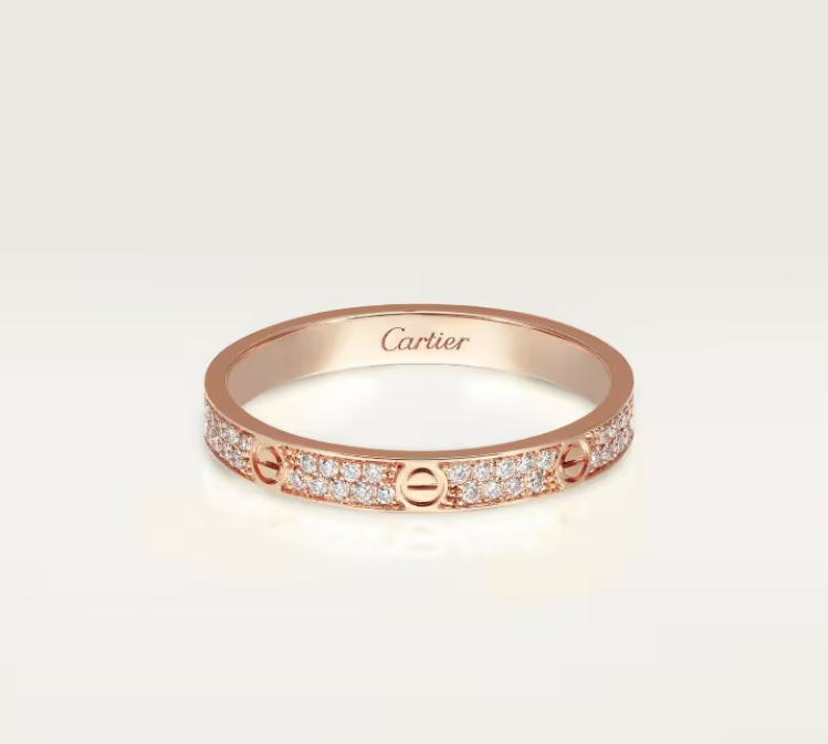 [LUXE]LOVE RING 2.6mm-wide full-diamond ring Rose Gold