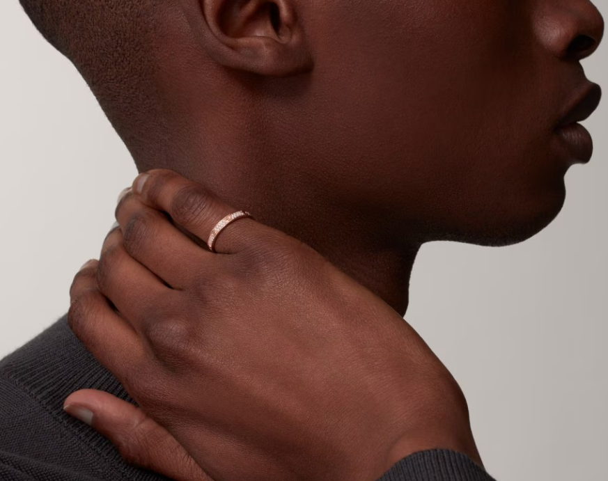 [LUXE]LOVE RING 2.6mm-wide full-diamond ring Rose Gold