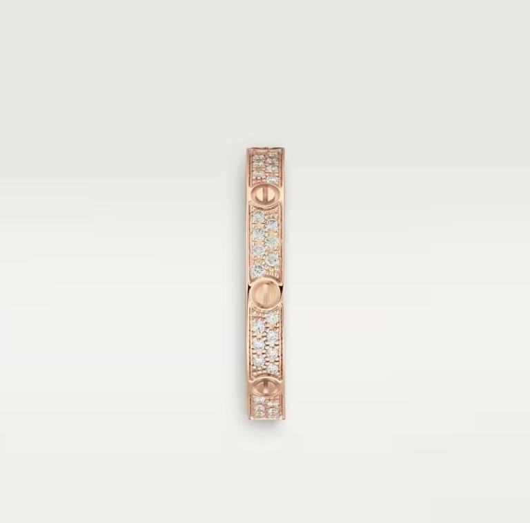 [LUXE]LOVE RING 2.6mm-wide full-diamond ring Rose Gold