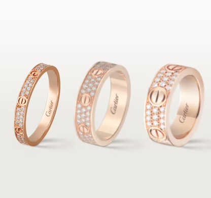 [LUXE]LOVE RING 2.6mm-wide full-diamond ring Rose Gold