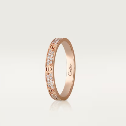 [LUXE]LOVE RING 2.6mm-wide full-diamond ring Rose Gold