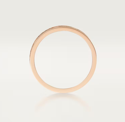 [LUXE]LOVE RING 4mm-wide full-diamond ring Rose Gold
