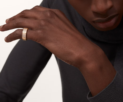 [LUXE]LOVE RING 6.5mm-wide full-diamond ring Rose Gold