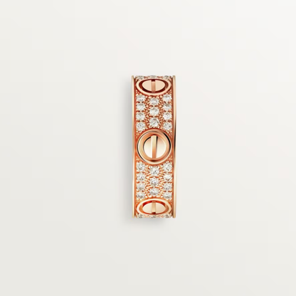 [LUXE]LOVE RING 6.5mm-wide full-diamond ring Rose Gold