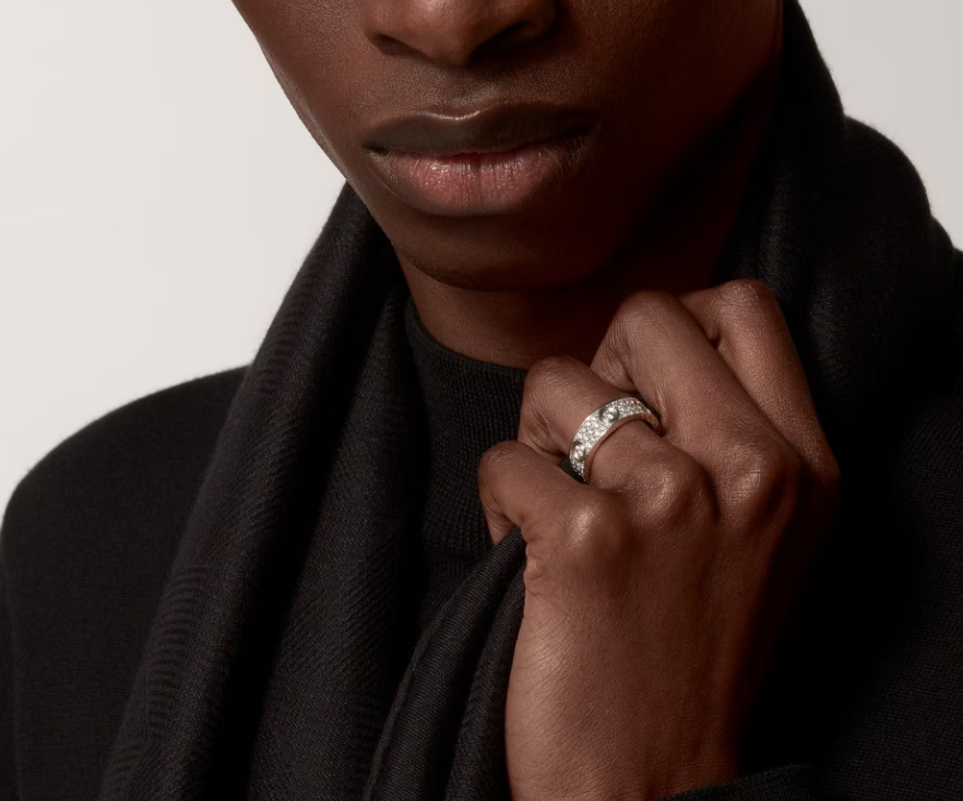 [LUXE]LOVE RING 6.5MM Full Diamond, 6 Major Diamonds Silver