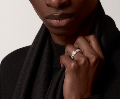 [LUXE]LOVE RING 6.5MM Full Diamond, 6 Major Diamonds Silver