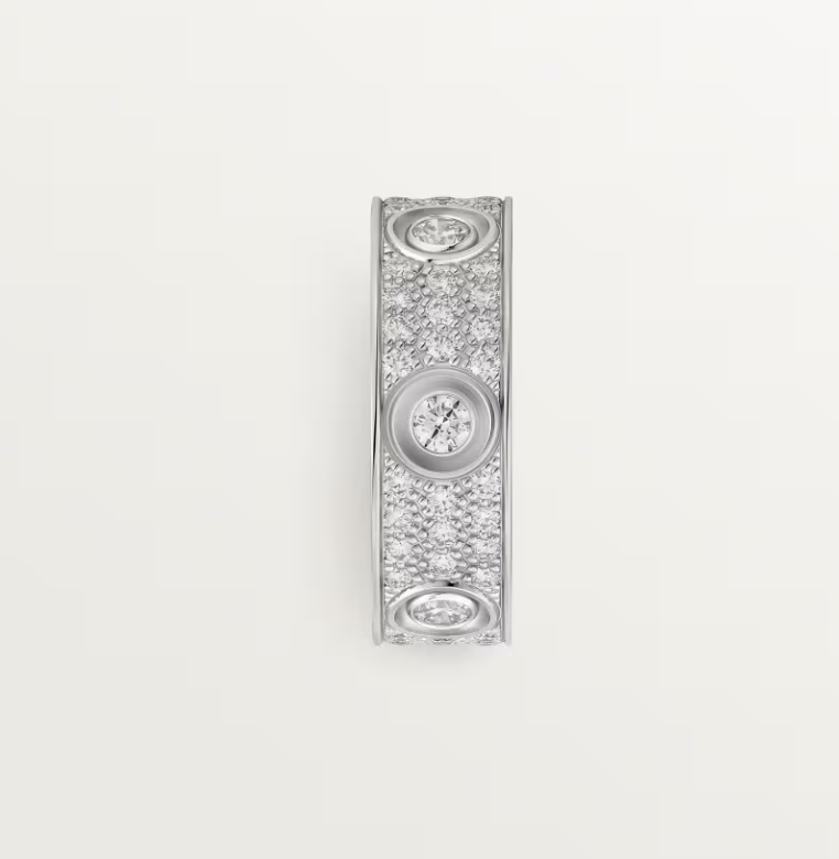 [LUXE]LOVE RING 6.5MM Full Diamond, 6 Major Diamonds Silver
