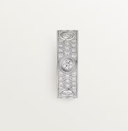 [LUXE]LOVE RING 6.5MM Full Diamond, 6 Major Diamonds Silver
