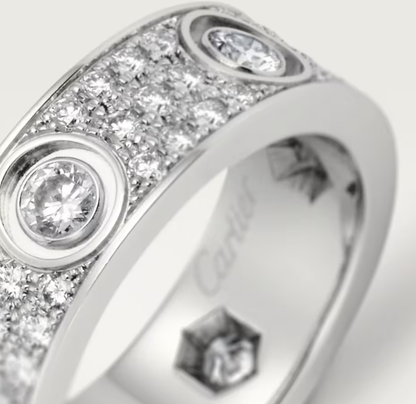 [LUXE]LOVE RING 6.5MM Full Diamond, 6 Major Diamonds Silver