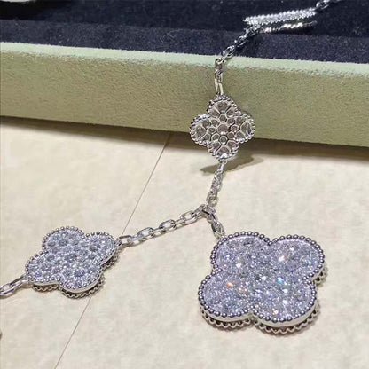 [LUXE]CLOVER 6 MOTIFS SILVER DIAMOND BRACELET