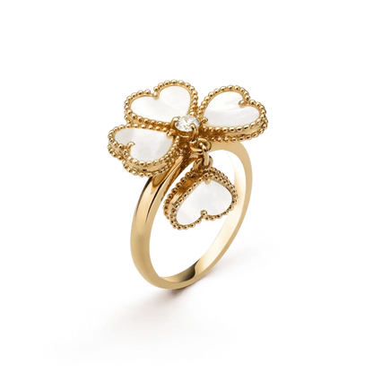 [LUXE]SWEET CLOVER WHITE MOP RING