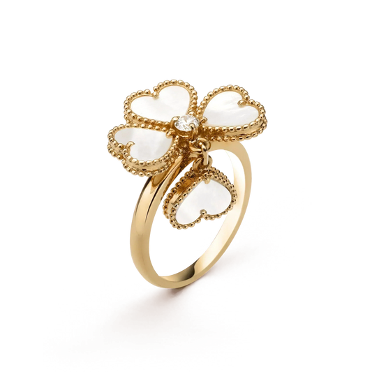 [LUXE]SWEET CLOVER WHITE MOP RING
