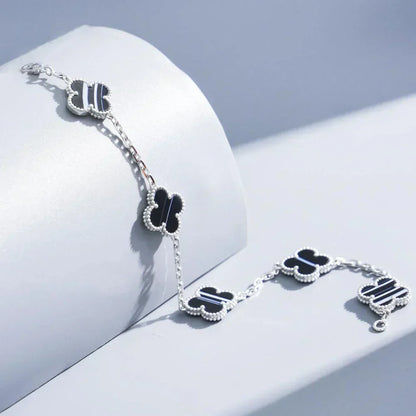 [LUXE] CLOVER 5 MOTIF PULSAR STONE BRACELET COLLECTION
