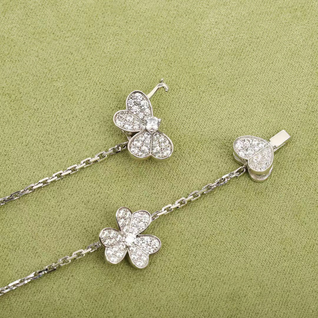 [LUXE]FRIVOLE SILVER 9 FLOWERS NECKLACE