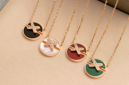 [LUXE]JEUX DE ROSE GOLD DIAMOND NECKLACE