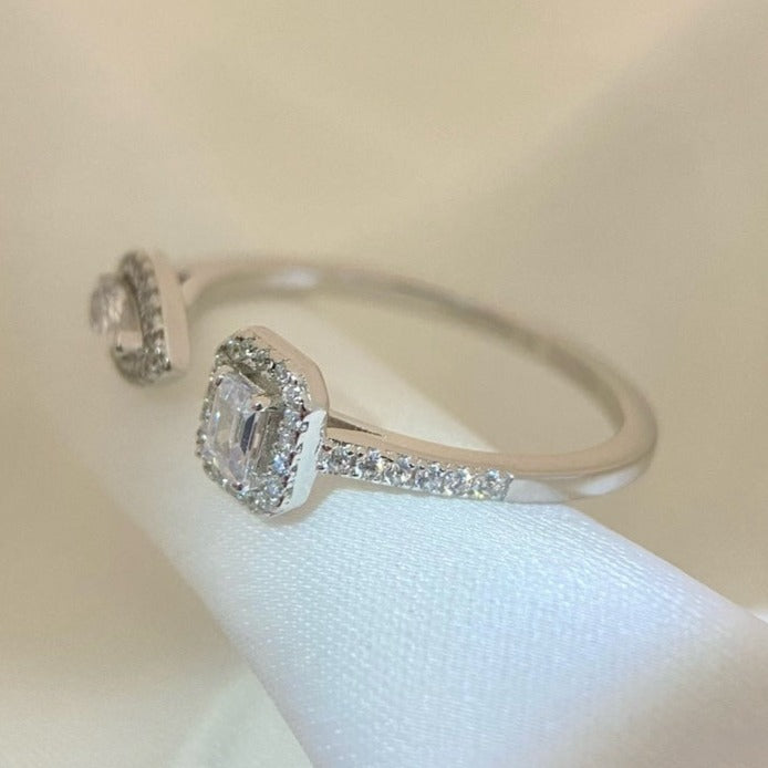 [LUXE]MY TWIN TOI & MOI SILVER DIAMOND RING