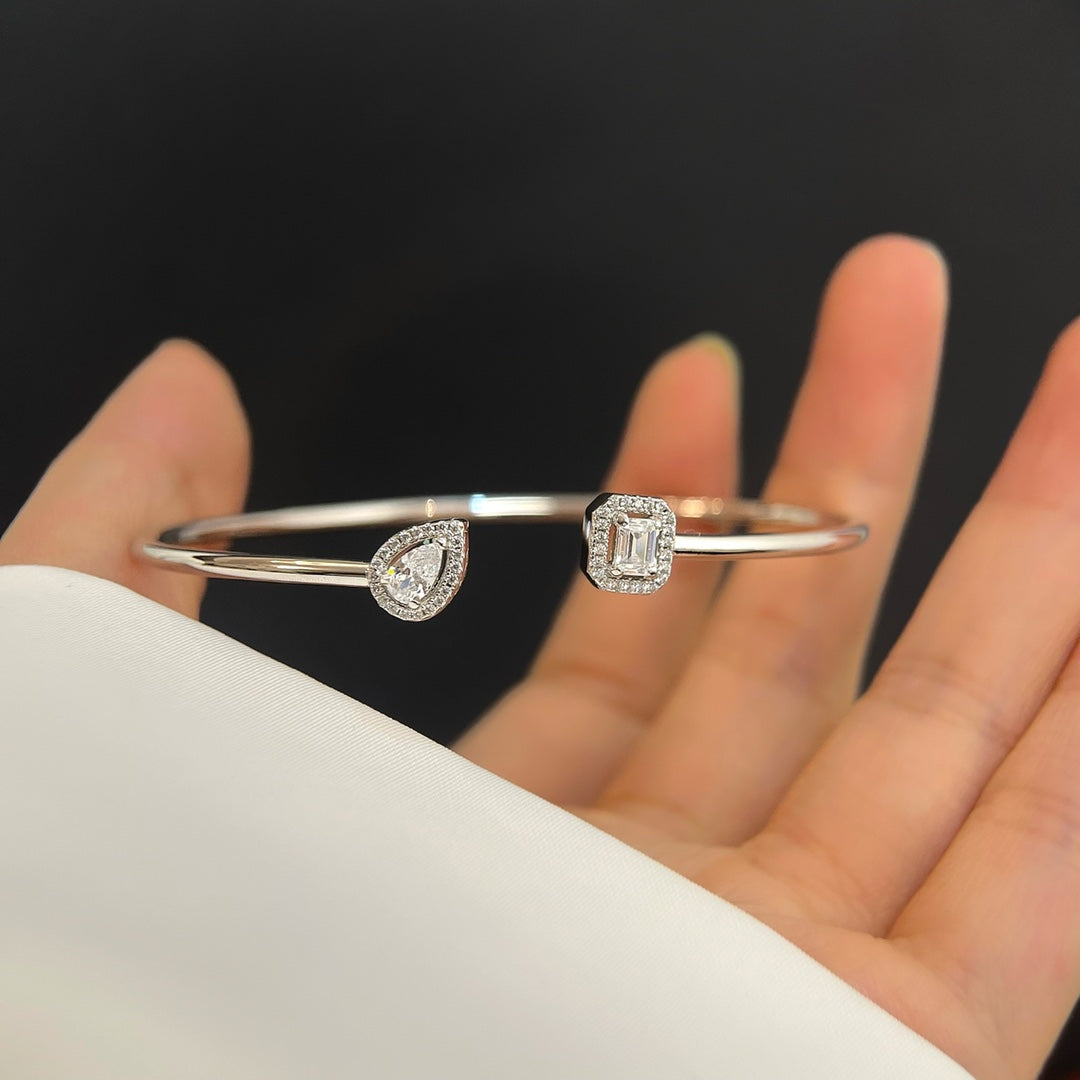 [LUXE]JONC FLEX MY TWIN TOI & MOI SILVER DIAMOND BRACELET