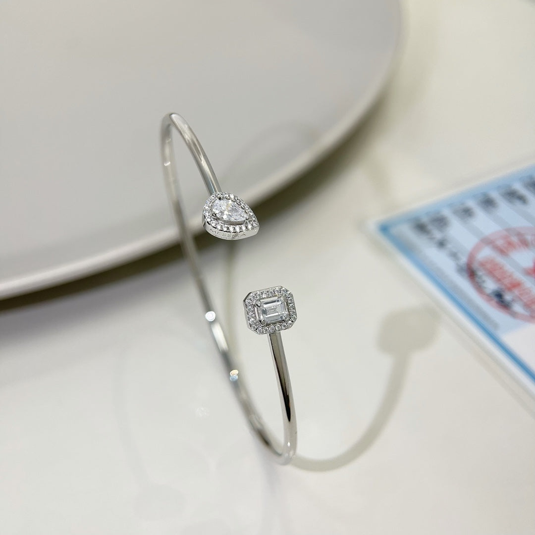 [LUXE]JONC FLEX MY TWIN TOI & MOI SILVER DIAMOND BRACELET