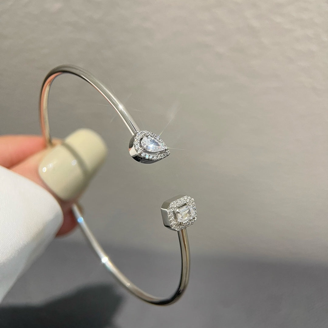 [LUXE]JONC FLEX MY TWIN TOI & MOI SILVER DIAMOND BRACELET