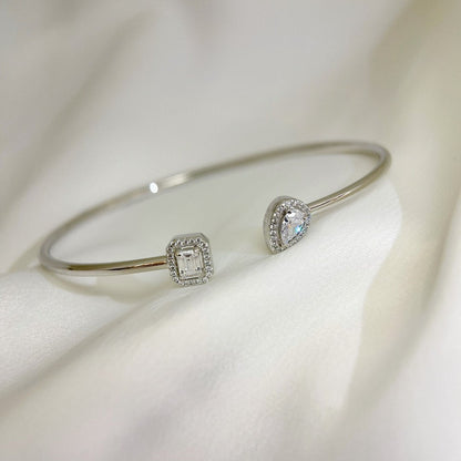 [LUXE]JONC FLEX MY TWIN TOI & MOI SILVER DIAMOND BRACELET