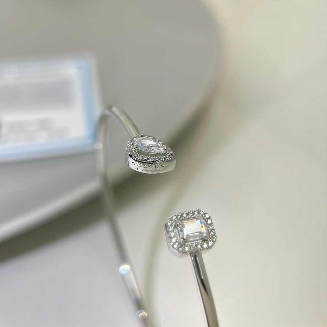 [LUXE]JONC FLEX MY TWIN TOI & MOI SILVER DIAMOND BRACELET